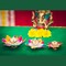 Multicolor Lotus Brass Diya – Indian Craft Oil Lamp for Puja, Ideal Pooja Gift, Diwali Home Decoration, Mandir Temple Akhand Diya, Traditional Deepawali Return Gifts, Puja Articles